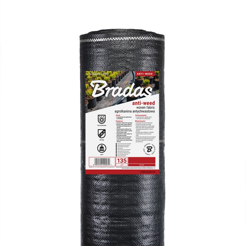 Agrotextil, folie antiburuieni - negru 135g, 1,6m x 50m