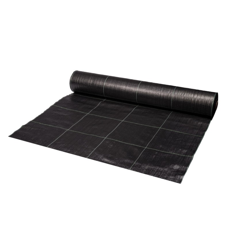 Agrotextil, folie antiburuieni - negru, tip grilă, 100g, 1,1m x 100m