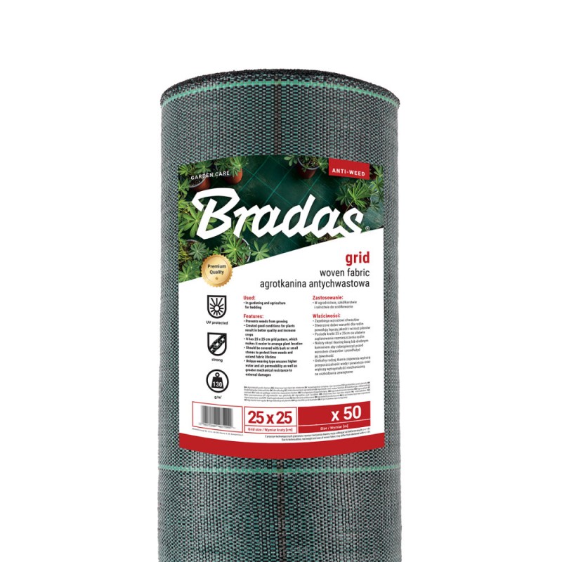 Agrotextil, folie antiburuieni - verde, tip grilă, 130g, 0,8m x 50m