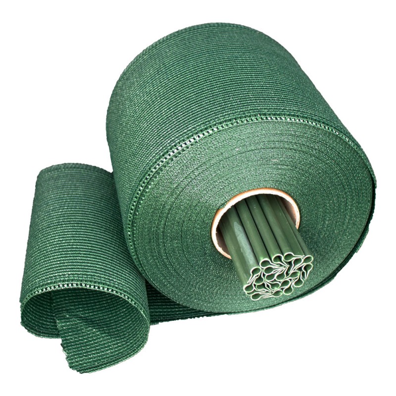 Bandă umbrire gard din PVC 19cm x 36m, 200g/m2, Bradas, verde