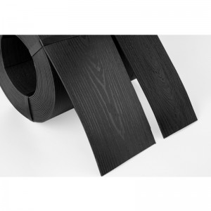 Bandă separatoare de gazon cu efect de lemn 10m x 13cm x 2,8mm, negru