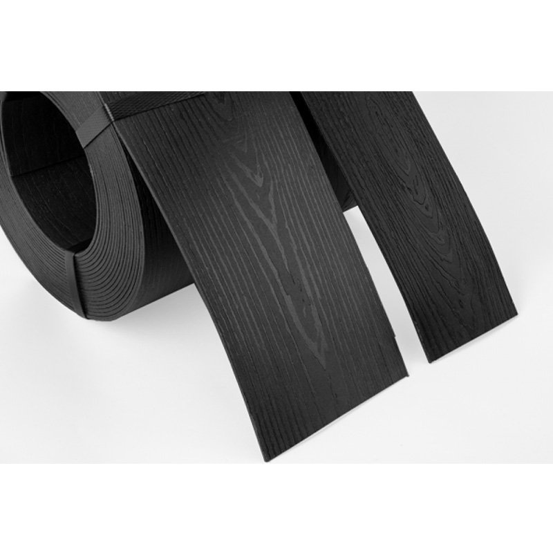 Bandă separatoare de gazon cu efect de lemn 10m x 13cm x 2,8mm, negru