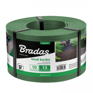 Bandă separatoare de gazon cu efect de lemn 10m x 13cm x 2,8mm, verde