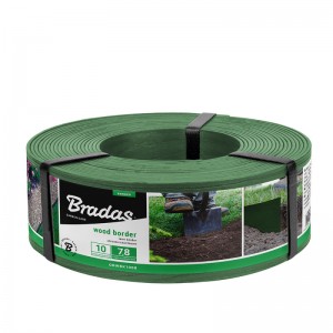 Bandă separatoare de gazon cu efect de lemn 10m x 7,8cm x 2,8mm, verde