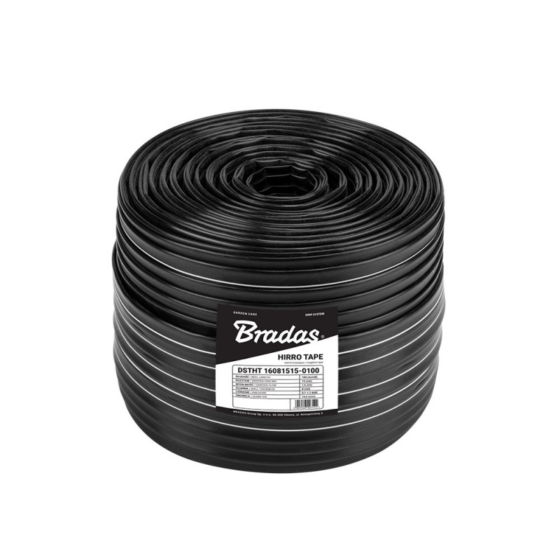 Banda pentru irigații prin picurare Hiro tape, 8 mil, 1,5l/h, D 16 mm, distanta orificii 10 cm, rola 100 m