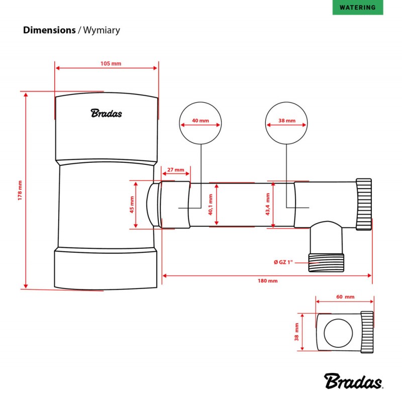 Colector de apa de ploaie, Bradas, plastic, 100mm, gri