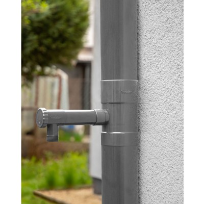Colector de apa de ploaie, Bradas, plastic, 100mm, gri