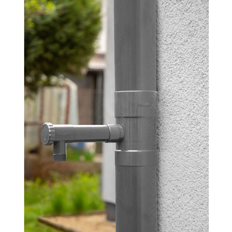 Colector de apa de ploaie, Bradas, plastic, 100mm, gri