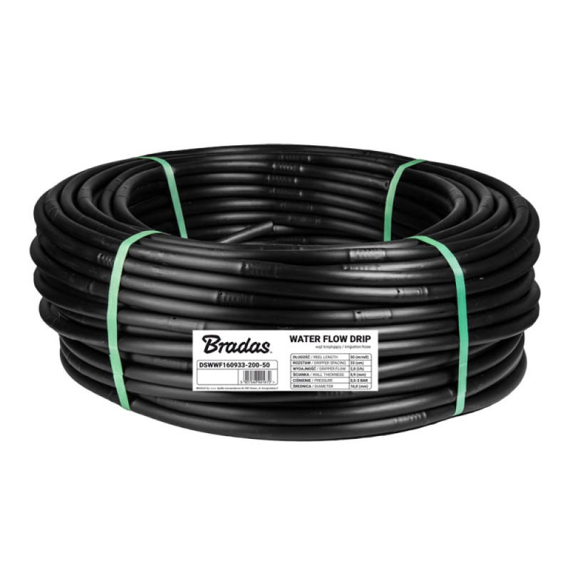 Furtun pentru irigare prin picurare "Water flow Drip", Bradas, Ø 16mm, L 100m