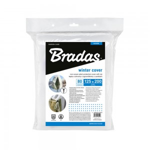 Husă de protecție pentru plante iarna Bradas, cu fermoar, 125 × 200 cm, 50 g/m², albă