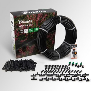 Kit furtun pentru irigare prin picurare cu temporizator, Bradas, Ø 16mm, L 100m