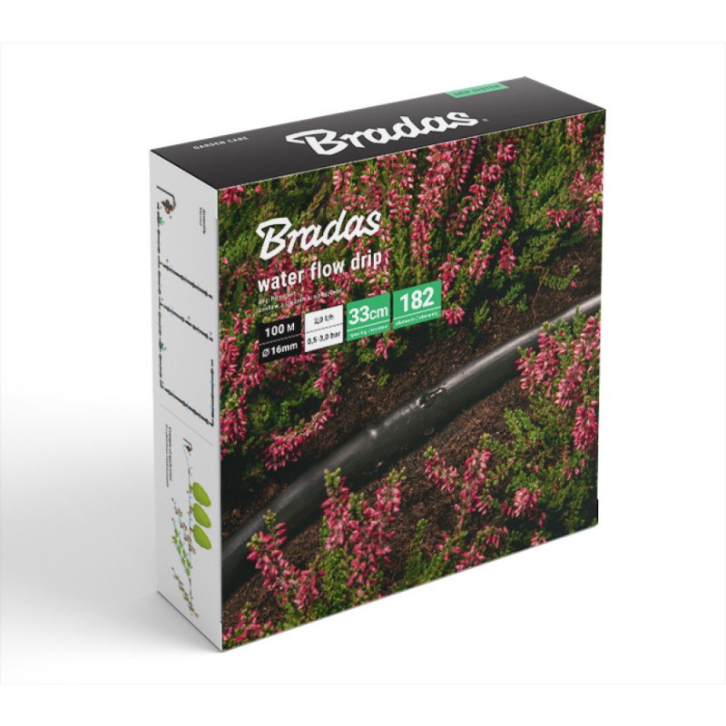 Kit furtun pentru irigare prin picurare, Bradas, Ø 16mm, L 100m