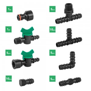 Set cu 42 accesorii pentru tub de picurare de 16 mm