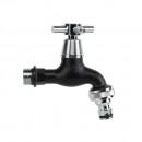 Robinet de grădină Bradas, filet exterior de 1/2" și 3/4", negru