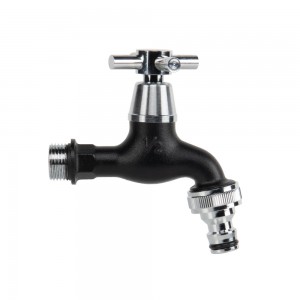 Robinet de grădină Bradas, filet exterior de 1/2" și 3/4", negru