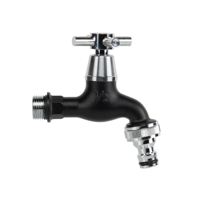 Robinet de grădină Bradas, filet exterior de 1/2" și 3/4", negru
