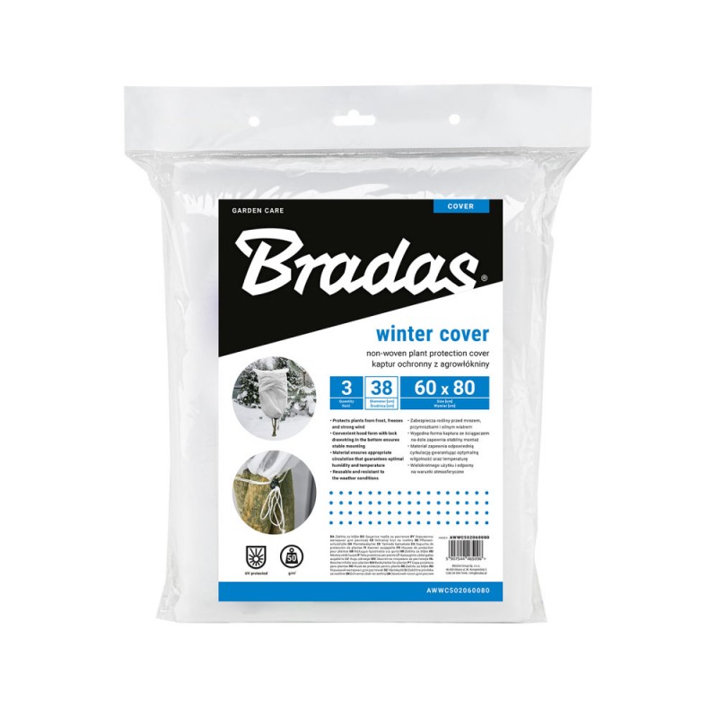Set 3 huse de protecție pentru plante iarna Bradas, 60 × 80 cm, 50 g/m², albe