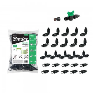 Set cu 27 accesorii QJ pentru banda de picurare de 16 mm