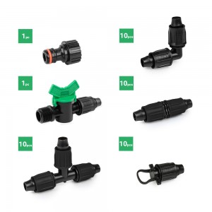 Set cu 42 accesorii QJ pentru banda de picurare de 16 mm