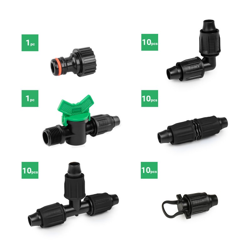 Set cu 42 accesorii QJ pentru banda de picurare de 16 mm