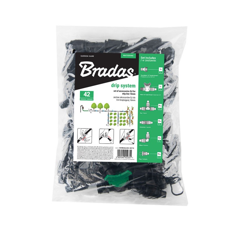 Set cu 42 accesorii QJ pentru banda de picurare de 16 mm