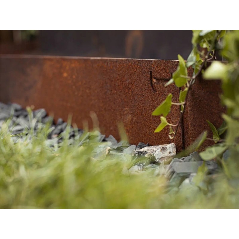 Bordură gazon CORE Edge din oțel, 1m x 10cm, corten