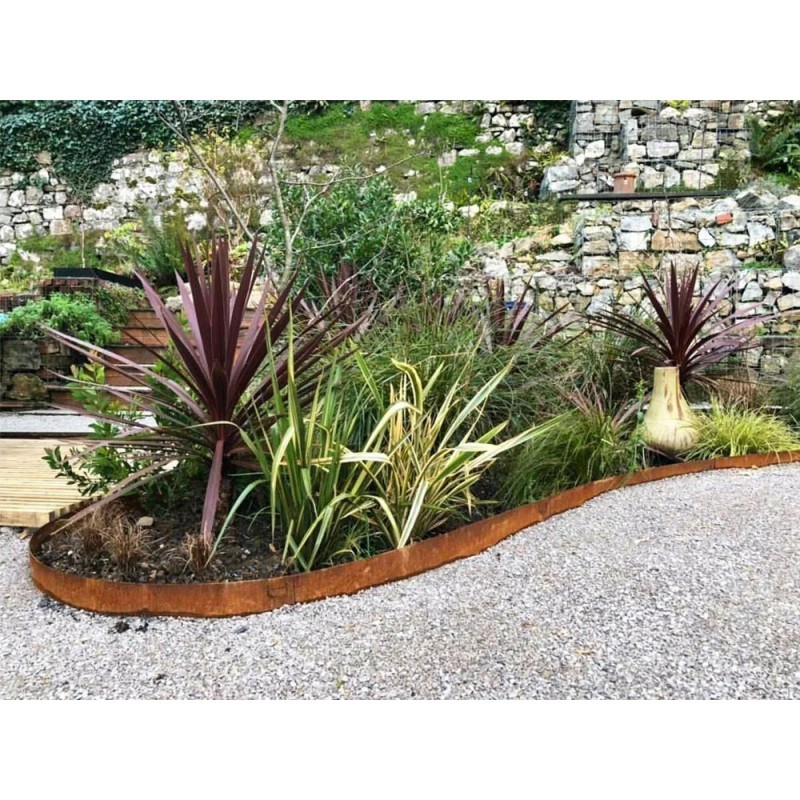Bordură gazon CORE Edge din oțel, 1m x 10cm, corten