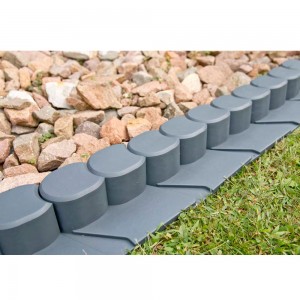 Palisadă, bordură de grădină, grafit, plastic, 14 cm, 1 buc.
