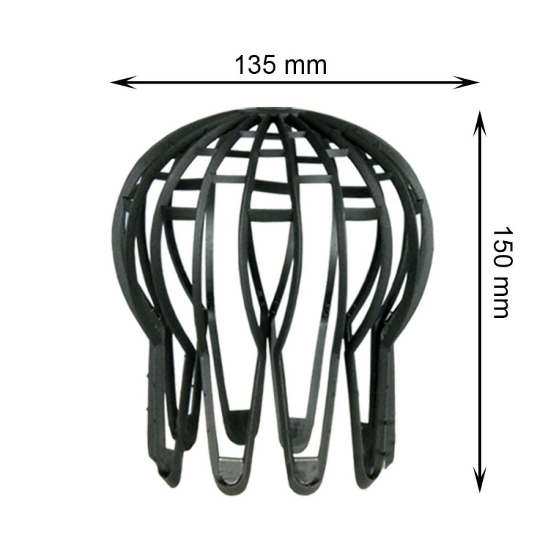 Parafrunzar pentru scurgere jgheab, 90-125 mm, plastic, negru, GardenPlus, 4 buc.