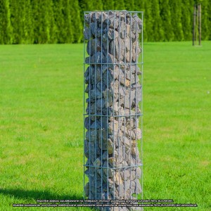 Stâlp tip coș gabion, Cube M, 25,5x25,5x90 cm