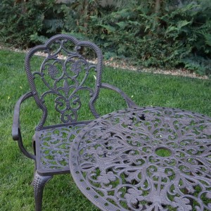 Set mobilier grădină din aluminiu cu 2 scaune Silva, maro