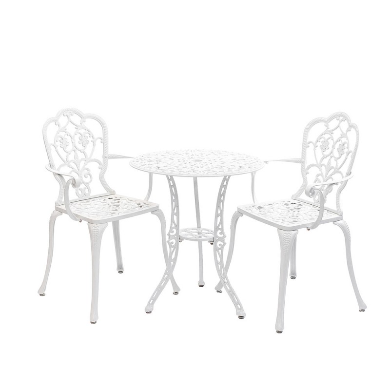 Set mobilier grădină din aluminiu cu 2 scaune Silva, alb