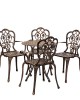 Set mobilier grădină din aluminiu cu 4 scaune Silva, negru-auriu