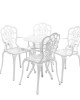 Set mobilier grădină din aluminiu cu 4 scaune Silva, alb