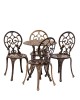 Set mobilier grădină din aluminiu cu 4 scaune Carina, negru-auriu