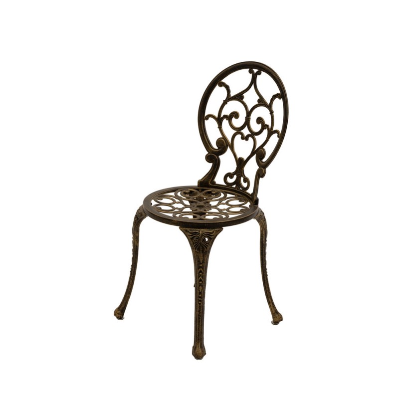 Scaun grădină aluminiu Carina, negru-auriu