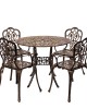Set mobilier grădină din aluminiu cu 4 scaune Meda, negru-gold