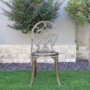 Scaun grădină aluminiu Carina, negru-auriu