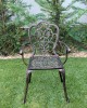 Scaun grădină aluminiu Meda, negru-auriu