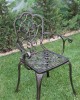 Scaun grădină aluminiu Meda, negru-auriu