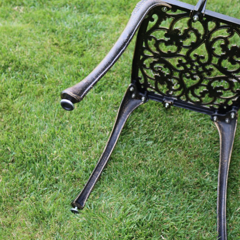 Scaun grădină aluminiu Meda, negru-auriu