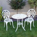 Set mobilier grădină din aluminiu cu 2 scaune Carina, alb