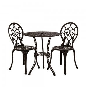 Set mobilier grădină din aluminiu cu 2 scaune Carina, maro