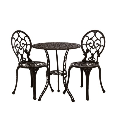 Set mobilier grădină din aluminiu cu 2 scaune Carina, maro