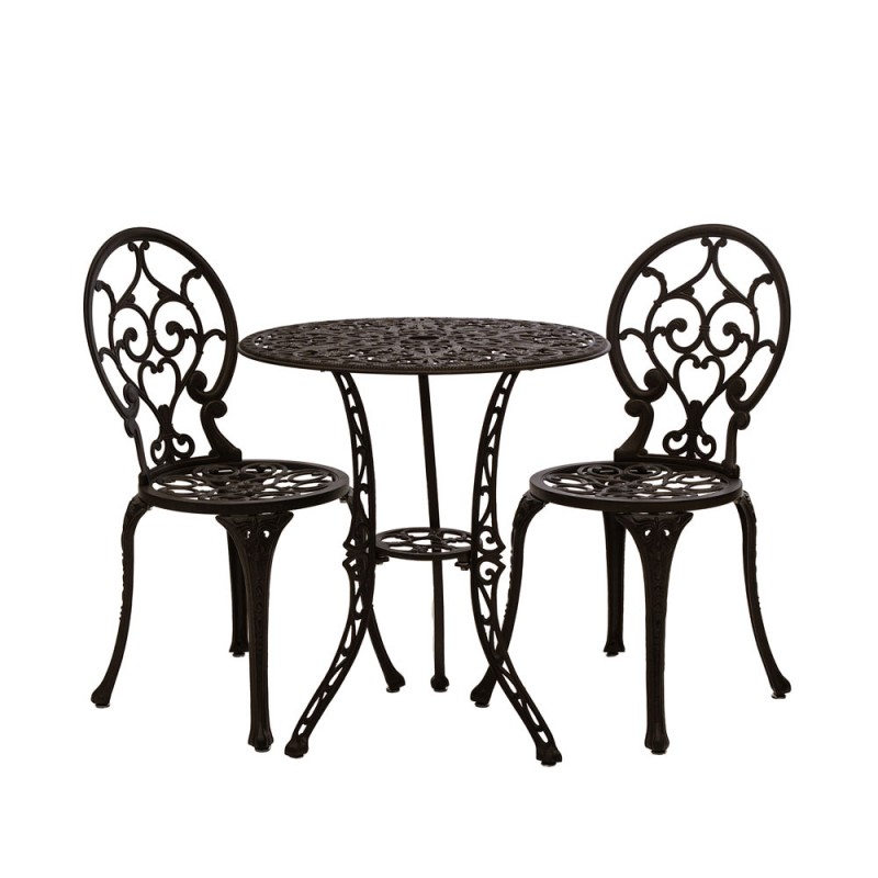 Set mobilier grădină din aluminiu cu 2 scaune Carina, maro