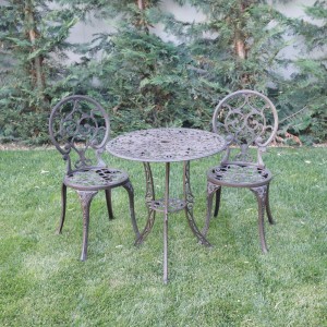 Set mobilier grădină din aluminiu cu 2 scaune Carina, maro