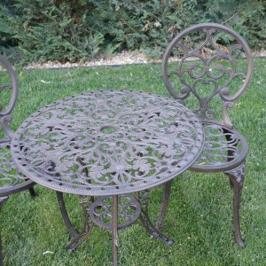 Set mobilier grădină din aluminiu cu 2 scaune Carina, maro