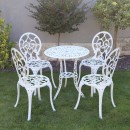 Set mobilier grădină din aluminiu cu 4 scaune Carina, alb