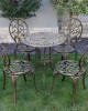 Set mobilier grădină din aluminiu cu 4 scaune Carina, negru-auriu