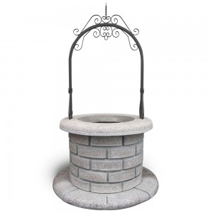 Fântână decorativă de grădină Stromboli, alb-roz-negru
